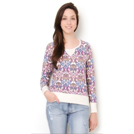 CAPITOLLIUM - BLUSA RAGLAN THAIS M/L MOLETINHO FLEECE - ESTAMPADO