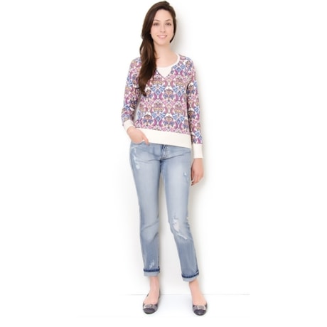 CAPITOLLIUM - BLUSA RAGLAN THAIS M/L MOLETINHO FLEECE - ESTAMPADO