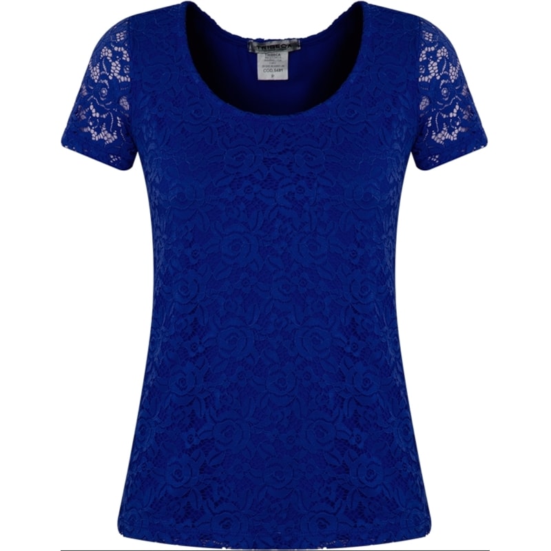 CAPITOLLIUM - BLUSA RENDA M/C - AZUL
