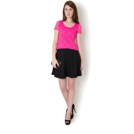 CAPITOLLIUM - BLUSA RENDA M/C - PINK
