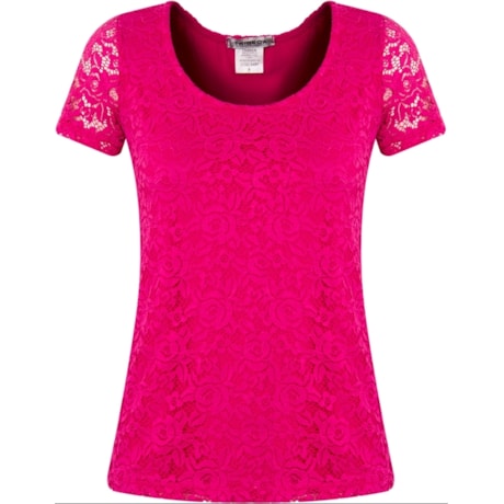 CAPITOLLIUM - BLUSA RENDA M/C - PINK