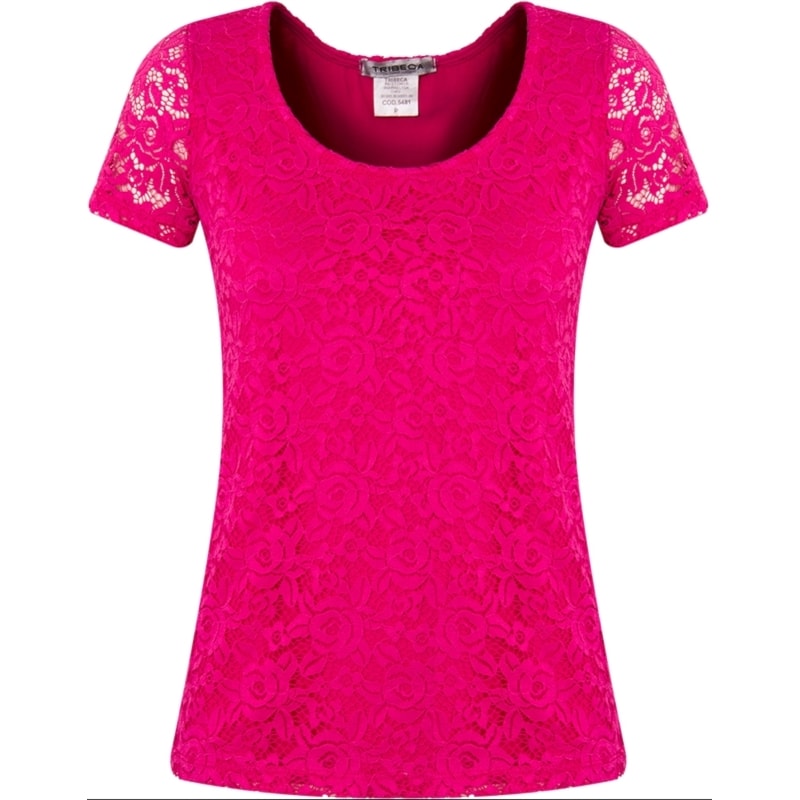 CAPITOLLIUM - BLUSA RENDA M/C - PINK