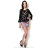 CAPITOLLIUM - BLUSA RENDA MANGA SINO - PRETO