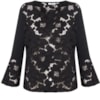 CAPITOLLIUM - BLUSA RENDA MANGA SINO - PRETO
