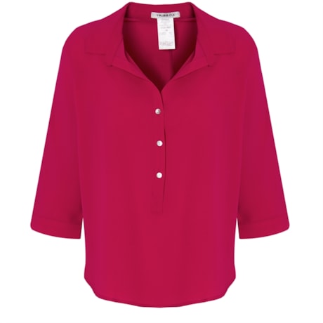 CAPITOLLIUM - BLUSA SILK GRECIA COM GOLA 3 BOTÕES - PINK