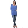 CAPITOLLIUM - BLUSA SOFT BÁSICA DECOTE CANOA - AZUL ROYAL CAPITOLLIUM - BLUSA SOFT BÁSICA DECOTE CANOA - AZUL ROYAL