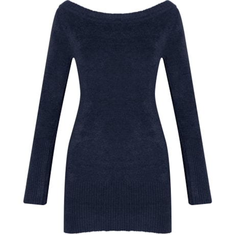 CAPITOLLIUM - BLUSA SOFT BÁSICA DECOTE CANOA - AZUL ROYAL CAPITOLLIUM - BLUSA SOFT BÁSICA DECOTE CANOA - AZUL ROYAL