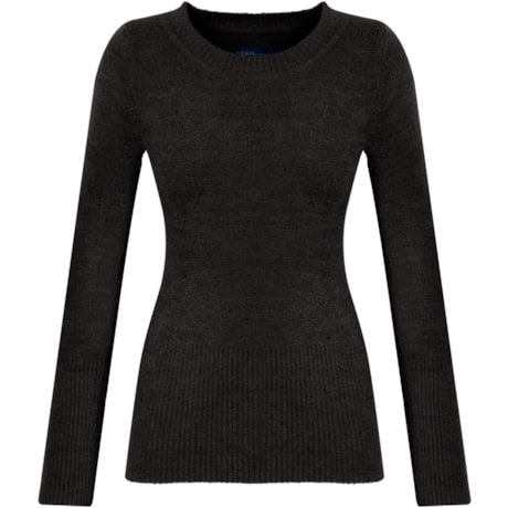 CAPITOLLIUM - BLUSA SOFT BÁSICA DECOTE REDONDO - PRETO