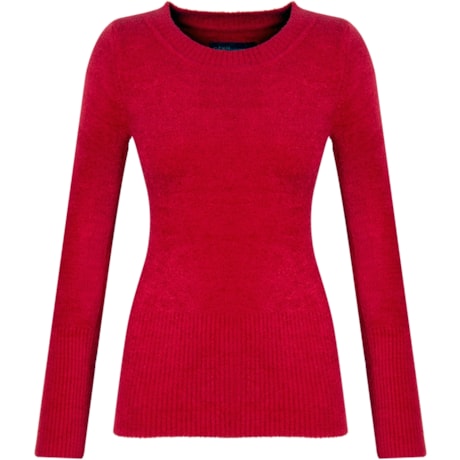 CAPITOLLIUM - BLUSA SOFT BÁSICA DECOTE REDONDO - VERMELHO