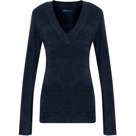 CAPITOLLIUM - BLUSA SOFT BÁSICA DECOTE V - AZUL ROYAL