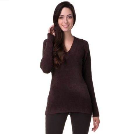 CAPITOLLIUM - BLUSA SOFT BÁSICA DECOTE V - BRANCO
