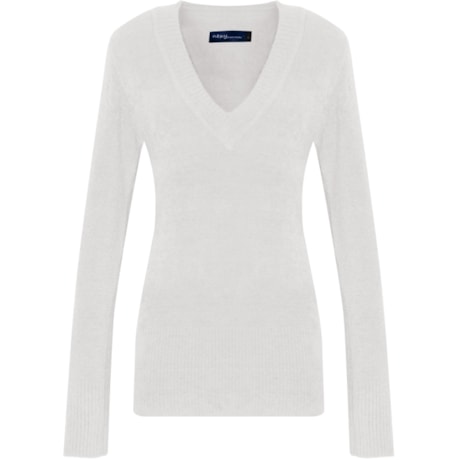CAPITOLLIUM - BLUSA SOFT BÁSICA DECOTE V - BRANCO