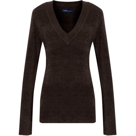 CAPITOLLIUM - BLUSA SOFT BÁSICA DECOTE V - MARROM