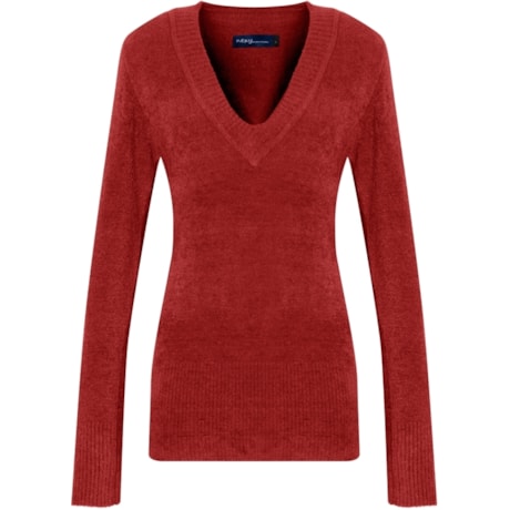 CAPITOLLIUM - BLUSA SOFT BÁSICA DECOTE V - VERMELHO
