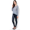 CAPITOLLIUM - BLUSA TRICOT C/ GUIPURE M/L - AZUL