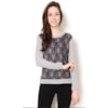 CAPITOLLIUM - BLUSA TRICOT RENDADA M/L - CINZA CAPITOLLIUM - BLUSA TRICOT RENDADA M/L - CINZA