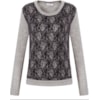CAPITOLLIUM - BLUSA TRICOT RENDADA M/L - CINZA CAPITOLLIUM - BLUSA TRICOT RENDADA M/L - CINZA