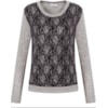 CAPITOLLIUM - BLUSA TRICOT RENDADA M/L - PRETO