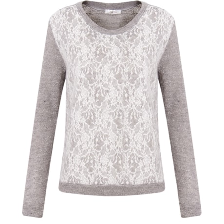 CAPITOLLIUM - BLUSA TRICOT RENDADA M/L - OFF WHITE