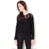 CAPITOLLIUM - BLUSA VISCO DET. RENDA VAZADA DEC. OMBO 4 BOT - OFF WHITE