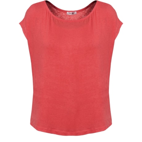 CAPITOLLIUM - BLUSA VISCOLINHO COM ENTREMEIO COSTAS - CORAL
