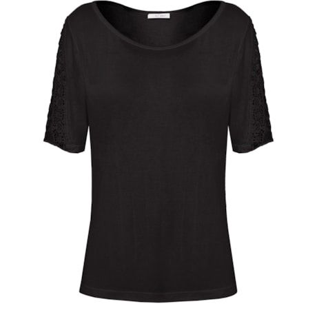 CAPITOLLIUM - BLUSA VISCOLINHO RENDA MANGA - PRETO