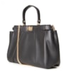 CAPITOLLIUM - BOLSA ALÇA MÃO FECHO METAL 2 LADOS - PRETO