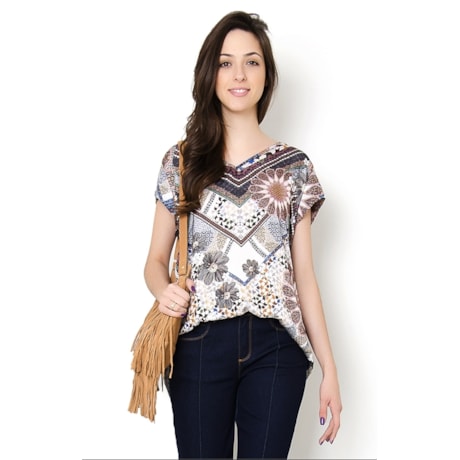 CAPITOLLIUM - BOLSA CHAMOIS DE COURO 2 CAMADAS DE FRANJAS - BEGE