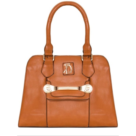 CAPITOLLIUM - BOLSA COURO SINTÉTICO DETALHE FERRAGEM - CARAMELO