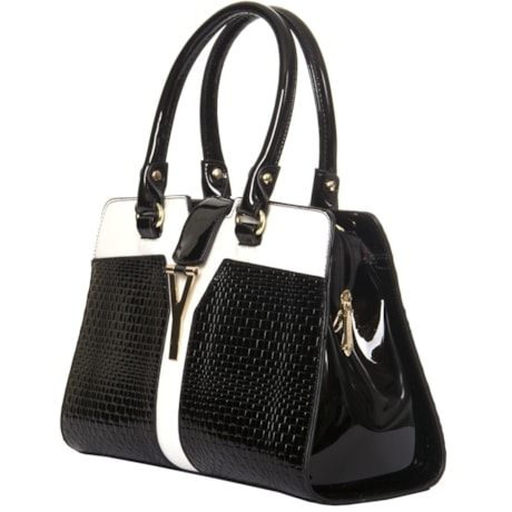 CAPITOLLIUM - BOLSA DE MÃO CROCO P&B - P&B