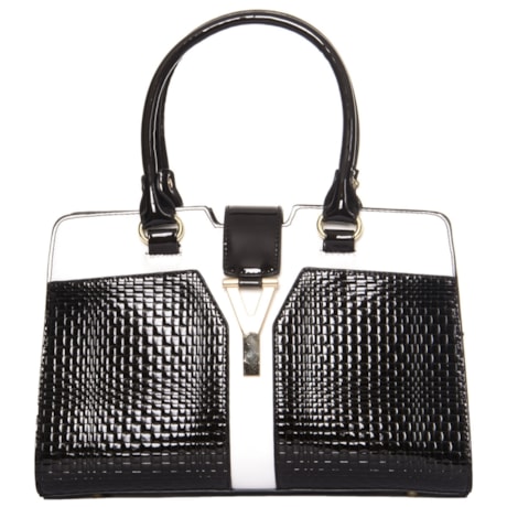CAPITOLLIUM - BOLSA DE MÃO CROCO P&B - P&B