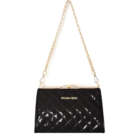 CAPITOLLIUM - BOLSA MALETA VERNIZ MATELASSÊ - PRETO