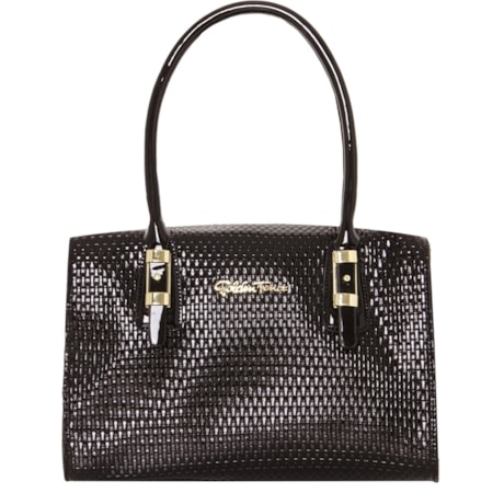 CAPITOLLIUM - BOLSA MALETA VERNIZ TRESSÊ - PRETO