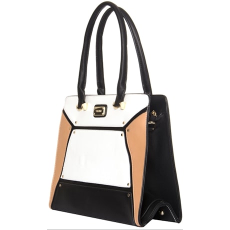 CAPITOLLIUM - BOLSA RECORTES TRICOLOR COM ALÇA - PRETO