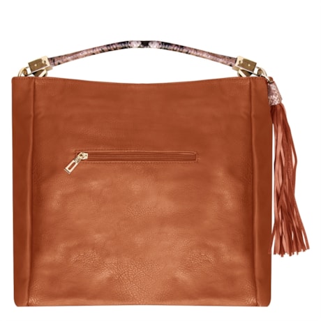 CAPITOLLIUM - BOLSA RETANGULAR ALÇA PYTHON C/PINGENTE - FERRUGEM