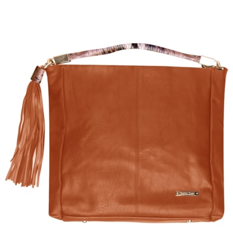 CAPITOLLIUM - BOLSA RETANGULAR ALÇA PYTHON C/PINGENTE - FERRUGEM