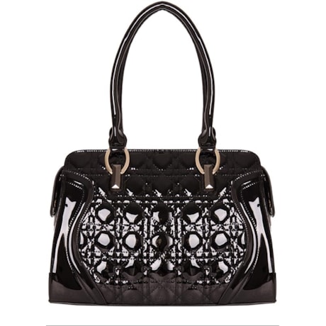 CAPITOLLIUM - BOLSA VERNIZ DETALHE MATELASSÊ - PRETO