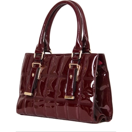 CAPITOLLIUM - BOLSA VERNIZ MATELASSÊ RETANGULAR - VINHO