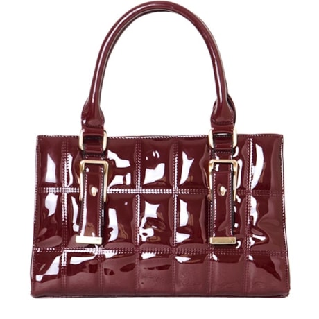 CAPITOLLIUM - BOLSA VERNIZ MATELASSÊ RETANGULAR - VINHO