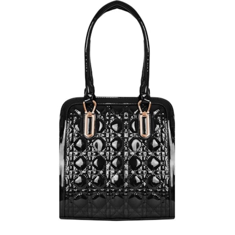 CAPITOLLIUM - BOLSA VERNIZ QUADRADA MATELASSÊ - PRETO