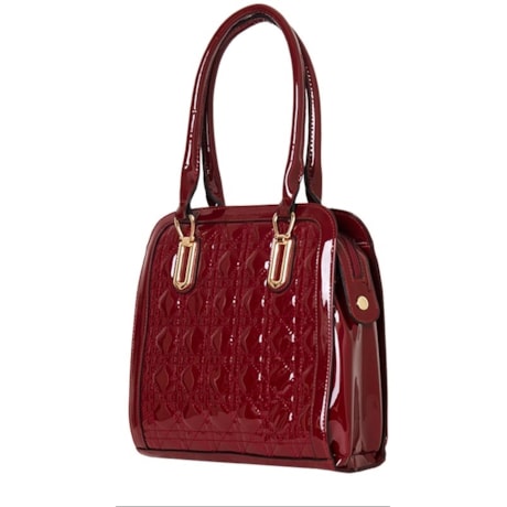 CAPITOLLIUM - BOLSA VERNIZ QUADRADA MATELASSÊ - VINHO