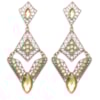 CAPITOLLIUM - BRINCO 3/PLACAS VAZADAS C/PEDRAS FACETADAS E STRASS - AMARELO
