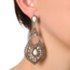 CAPITOLLIUM - BRINCO BARROCO RENDA METAL COM CRISTAIS - PRATA VELHA