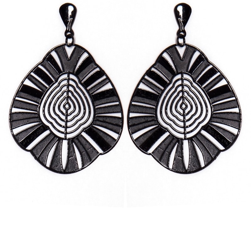 CAPITOLLIUM - BRINCO COLORS FOLHA METAL - PRETO