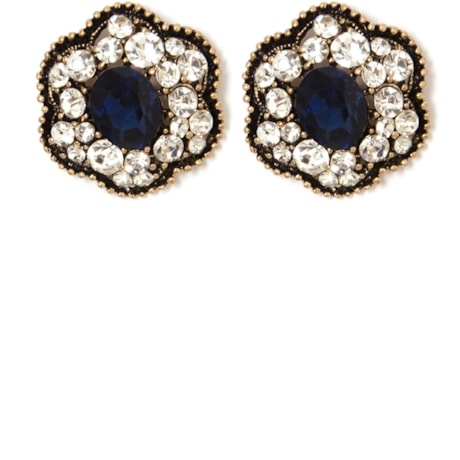 CAPITOLLIUM - BRINCO FLOR CRISTAL/STRASS - AZUL
