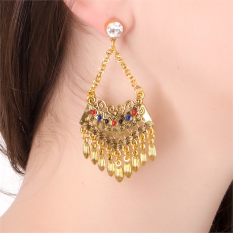 CAPITOLLIUM - BRINCO GIPSY METAL PEDRAS COLORIDAS - DOURADO