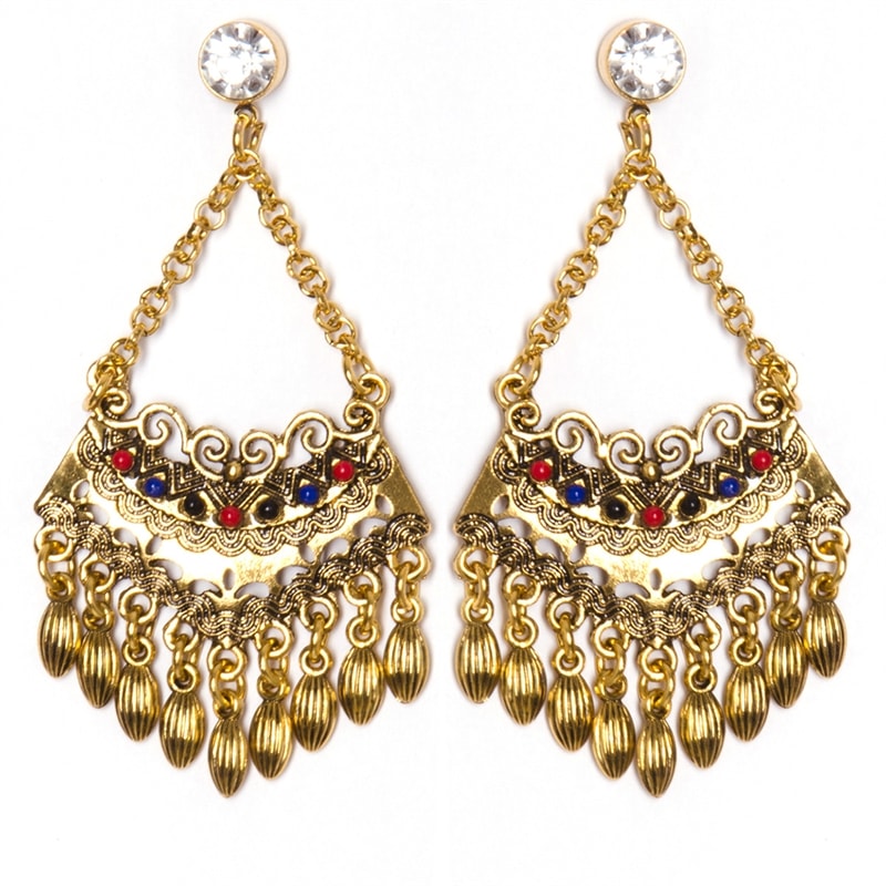 CAPITOLLIUM - BRINCO GIPSY METAL PEDRAS COLORIDAS - DOURADO
