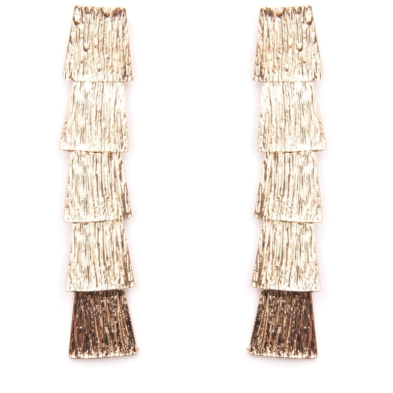 CAPITOLLIUM - BRINCO LONGO 5/PLACAS TEXTURA - DOURADO