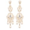 CAPITOLLIUM - BRINCO LONGO VAZADO STRASS C/CRISTAL GOTA - DOURADO