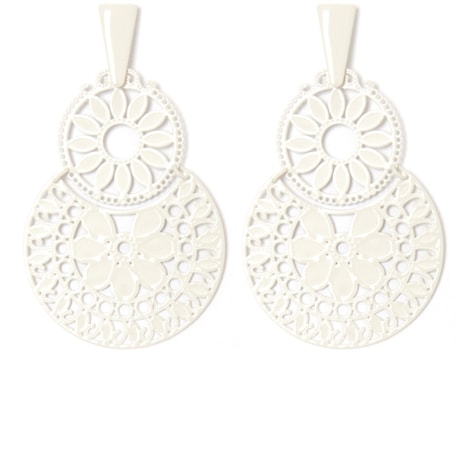 CAPITOLLIUM - BRINCO METAL COLOR 2 CÍRCULOS - OFF WHITE